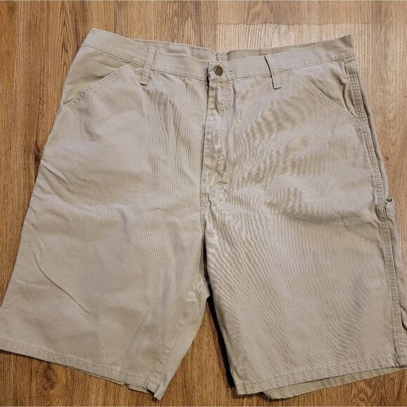 Mens Khaki Wrangler Carpenter Shorts Size 38 - Picture 1 of 12